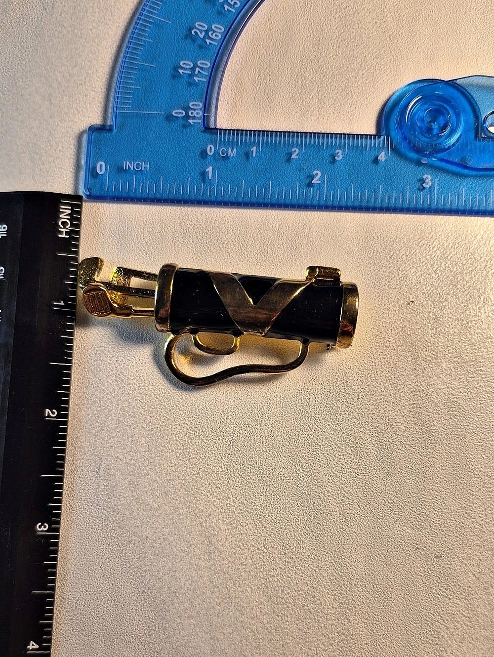 Retro Black & Gold Geometric Brooch Like New